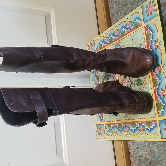 SAKS 5th Avenue brown leather riding boots - Picture 8 of 10